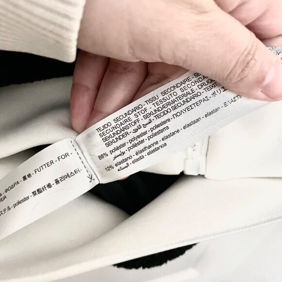 ZARA Contrast Pocket Fleece Jacket Black White Leopard Size M - Picture 6 of 7